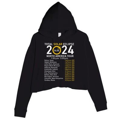 Total Solar Eclipse April 8 2024 Path Of The Eclipse Crop Fleece Hoodie