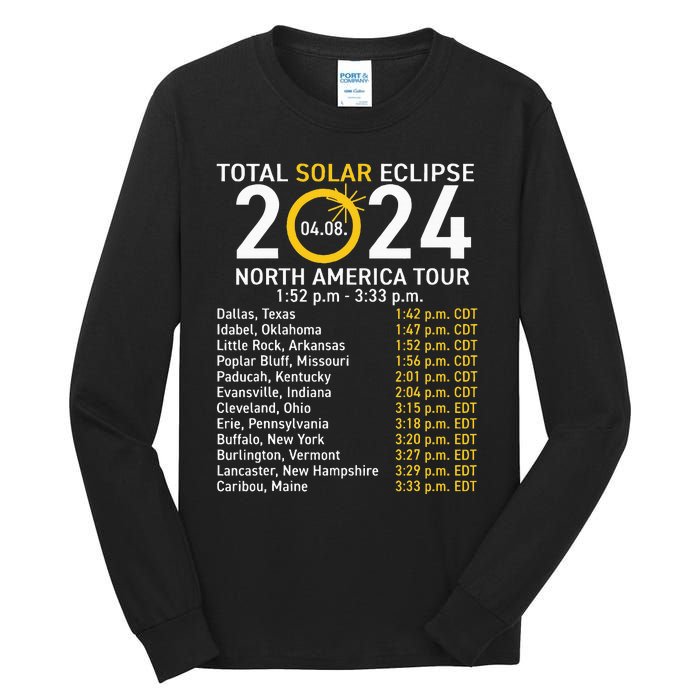 Total Solar Eclipse April 8 2024 Path Of The Eclipse Tall Long Sleeve T-Shirt