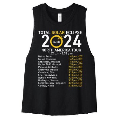 Total Solar Eclipse April 8 2024 Path Of The Eclipse Women's Racerback Cropped Tank