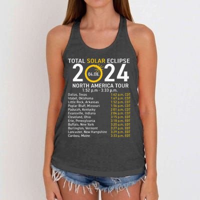 Total Solar Eclipse April 8 2024 Path Of The Eclipse Women's Knotted Racerback Tank