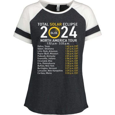 Total Solar Eclipse April 8 2024 Path Of The Eclipse Enza Ladies Jersey Colorblock Tee