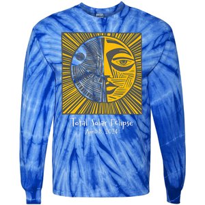 Total Solar Eclipse April 8 2024 Tie-Dye Long Sleeve Shirt