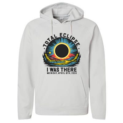 Total Solar Eclipse I Was There Monday April 8th 2024 Performance Fleece Hoodie