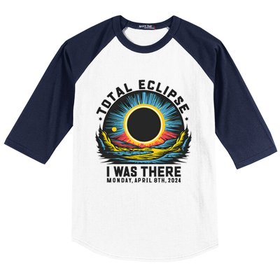 Total Solar Eclipse I Was There Monday April 8th 2024 Baseball Sleeve Shirt