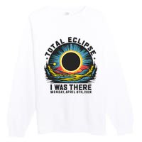 Total Solar Eclipse I Was There Monday April 8th 2024 Premium Crewneck Sweatshirt