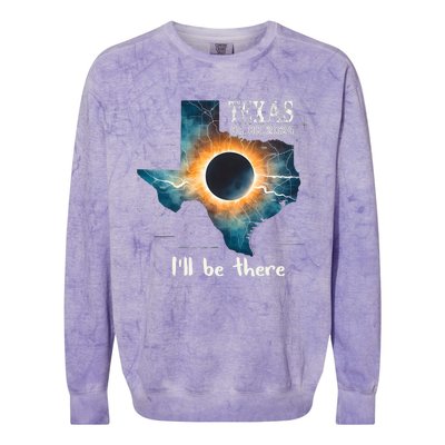 Total Solar Eclipse 2024 Texas Colorblast Crewneck Sweatshirt