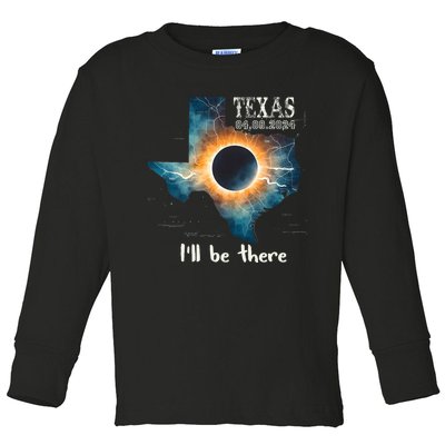 Total Solar Eclipse 2024 Texas Toddler Long Sleeve Shirt