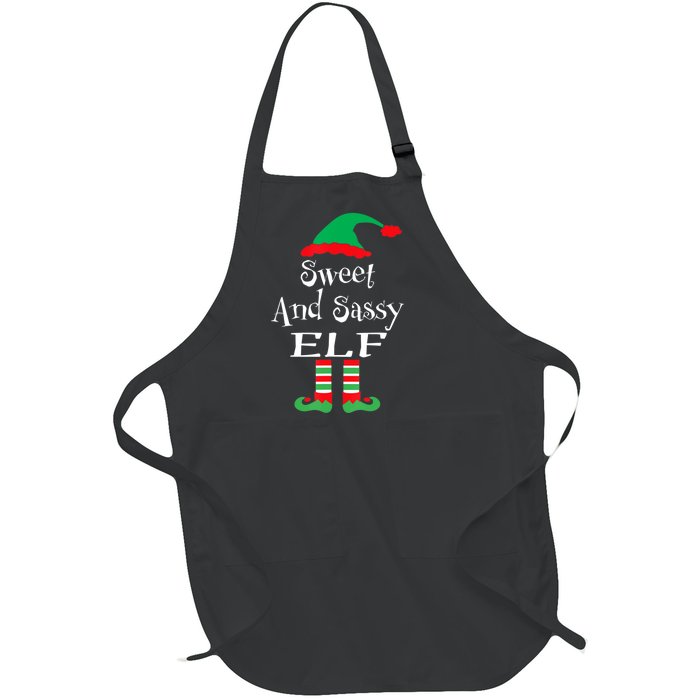 The Sassy Elf Family Matching Group Christmas Gift Funny Full-Length Apron With Pockets