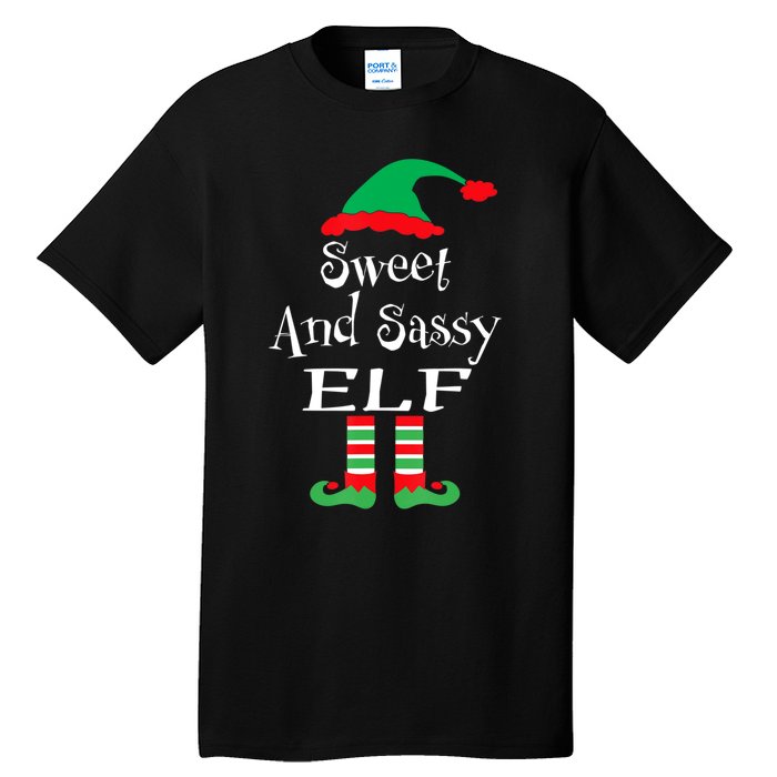 The Sassy Elf Family Matching Group Christmas Gift Funny Tall T-Shirt