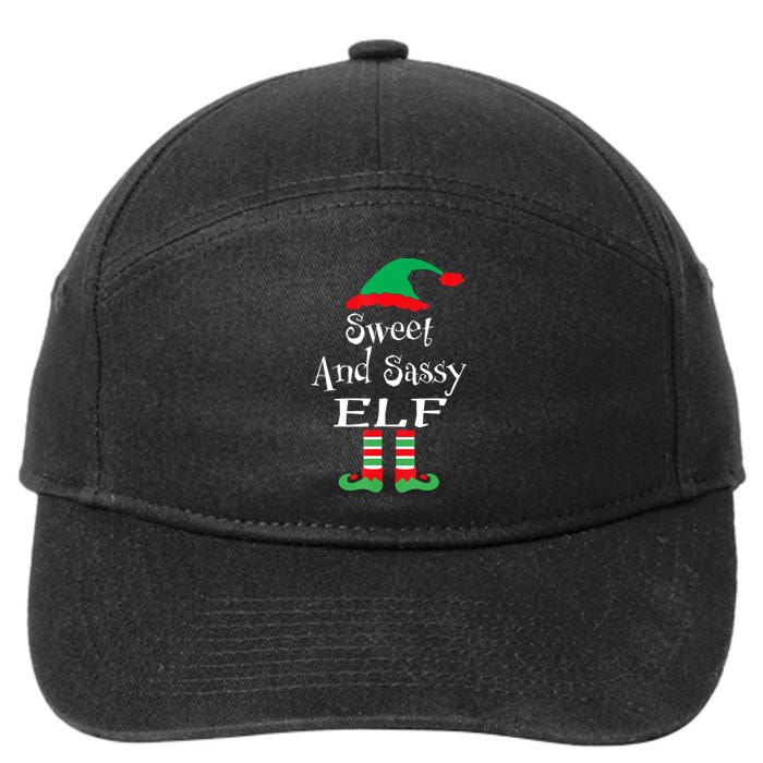 The Sassy Elf Family Matching Group Christmas Gift Funny 7-Panel Snapback Hat