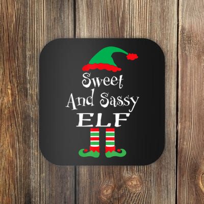 The Sassy Elf Family Matching Group Christmas Gift Funny Coaster