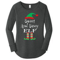 The Sassy Elf Family Matching Group Christmas Gift Funny Women's Perfect Tri Tunic Long Sleeve Shirt