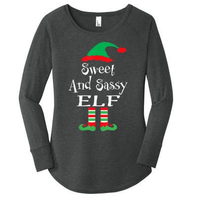 The Sassy Elf Family Matching Group Christmas Gift Funny Women's Perfect Tri Tunic Long Sleeve Shirt