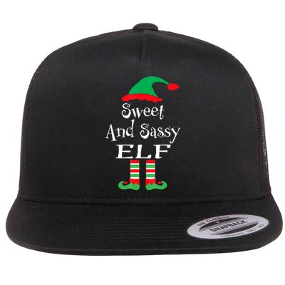 The Sassy Elf Family Matching Group Christmas Gift Funny Flat Bill Trucker Hat