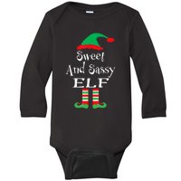 The Sassy Elf Family Matching Group Christmas Gift Funny Baby Long Sleeve Bodysuit