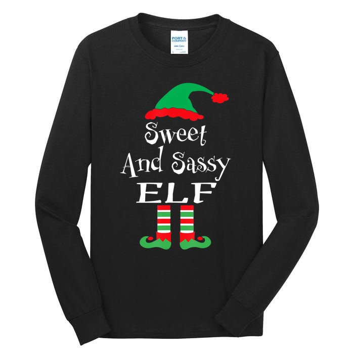 The Sassy Elf Family Matching Group Christmas Gift Funny Tall Long Sleeve T-Shirt