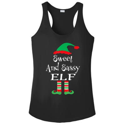 The Sassy Elf Family Matching Group Christmas Gift Funny Ladies PosiCharge Competitor Racerback Tank