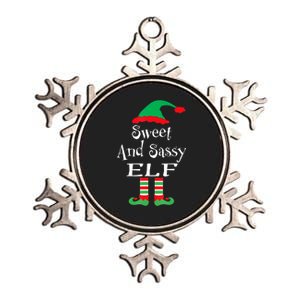 The Sassy Elf Family Matching Group Christmas Gift Funny Metallic Star Ornament