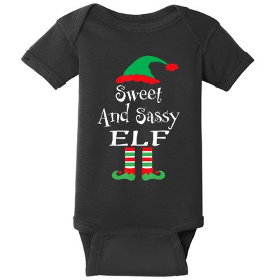 The Sassy Elf Family Matching Group Christmas Gift Funny Baby Bodysuit