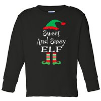 The Sassy Elf Family Matching Group Christmas Gift Funny Toddler Long Sleeve Shirt