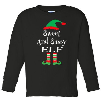 The Sassy Elf Family Matching Group Christmas Gift Funny Toddler Long Sleeve Shirt