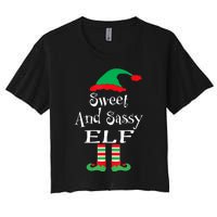 The Sassy Elf Family Matching Group Christmas Gift Funny Women's Crop Top Tee