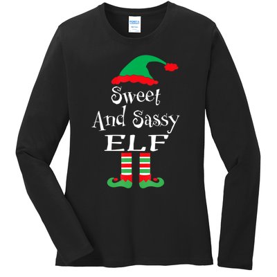 The Sassy Elf Family Matching Group Christmas Gift Funny Ladies Long Sleeve Shirt