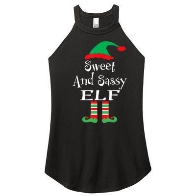 The Sassy Elf Family Matching Group Christmas Gift Funny Women's Perfect Tri Rocker Tank