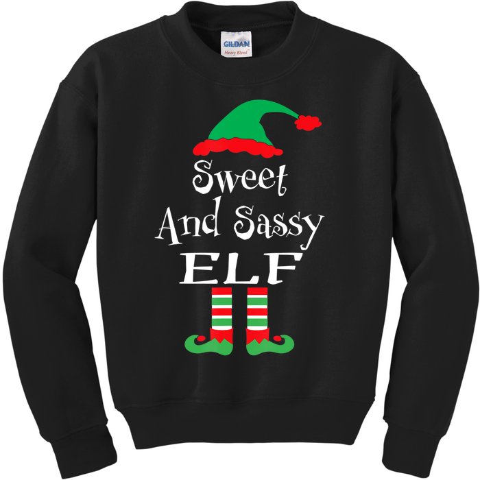 The Sassy Elf Family Matching Group Christmas Gift Funny Kids Sweatshirt