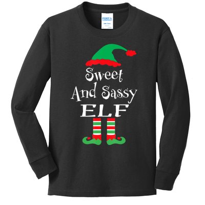 The Sassy Elf Family Matching Group Christmas Gift Funny Kids Long Sleeve Shirt