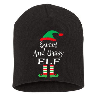 The Sassy Elf Family Matching Group Christmas Gift Funny Short Acrylic Beanie