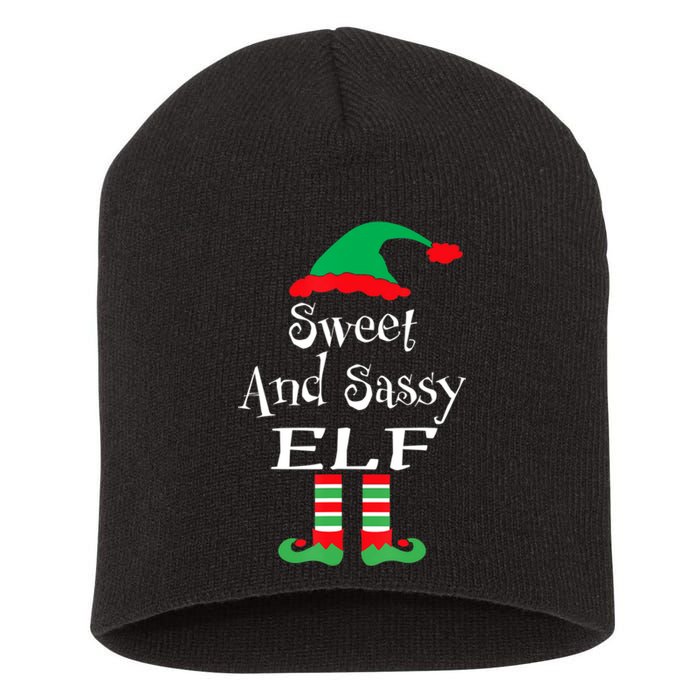 The Sassy Elf Family Matching Group Christmas Gift Funny Short Acrylic Beanie