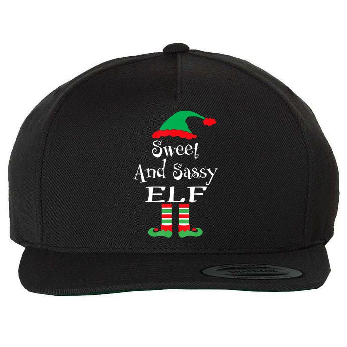 The Sassy Elf Family Matching Group Christmas Gift Funny Wool Snapback Cap