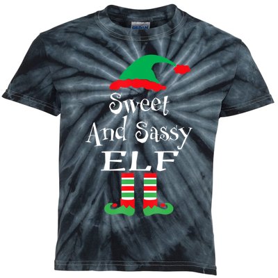 The Sassy Elf Family Matching Group Christmas Gift Funny Kids Tie-Dye T-Shirt