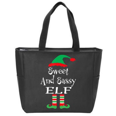 The Sassy Elf Family Matching Group Christmas Gift Funny Zip Tote Bag