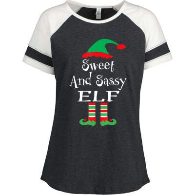 The Sassy Elf Family Matching Group Christmas Gift Funny Enza Ladies Jersey Colorblock Tee