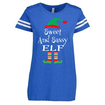 The Sassy Elf Family Matching Group Christmas Gift Funny Enza Ladies Jersey Football T-Shirt