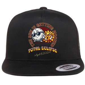 Total Solar Eclipse Chase 2024 Sun Is Getting Mooned Flat Bill Trucker Hat