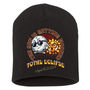 Total Solar Eclipse Chase 2024 Sun Is Getting Mooned Short Acrylic Beanie