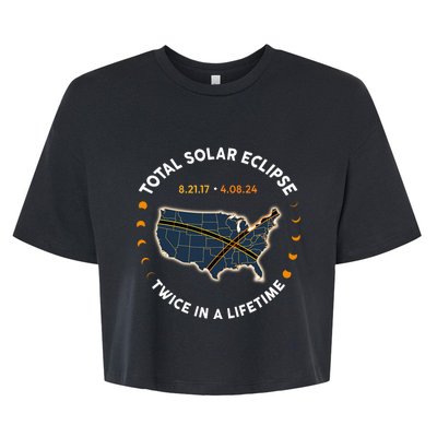 Total Solar Eclipse 2024 Twice In A Lifetime 2017 Totality Bella+Canvas Jersey Crop Tee