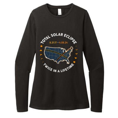 Total Solar Eclipse 2024 Twice In A Lifetime 2017 Totality Womens CVC Long Sleeve Shirt