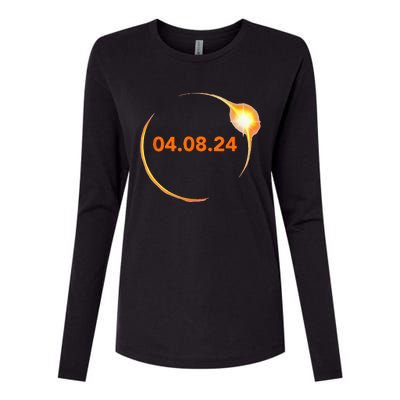 Total Solar Eclipse 04.08.2024 Totality Womens Cotton Relaxed Long Sleeve T-Shirt