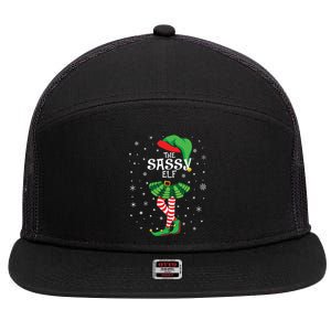 The Sassy Elf Funny Christmas 7 Panel Mesh Trucker Snapback Hat