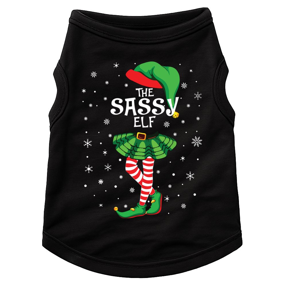The Sassy Elf Funny Christmas Doggie Tank