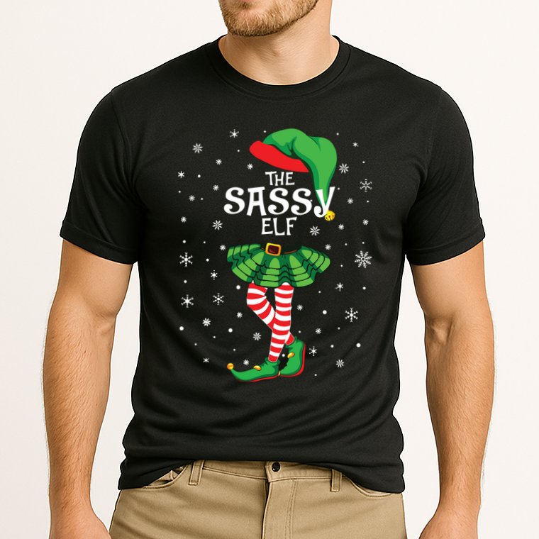 The Sassy Elf Funny Christmas Cooling Performance Crew T-Shirt