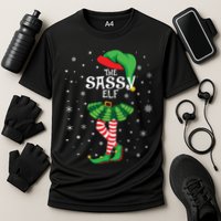 The Sassy Elf Funny Christmas Cooling Performance Crew T-Shirt