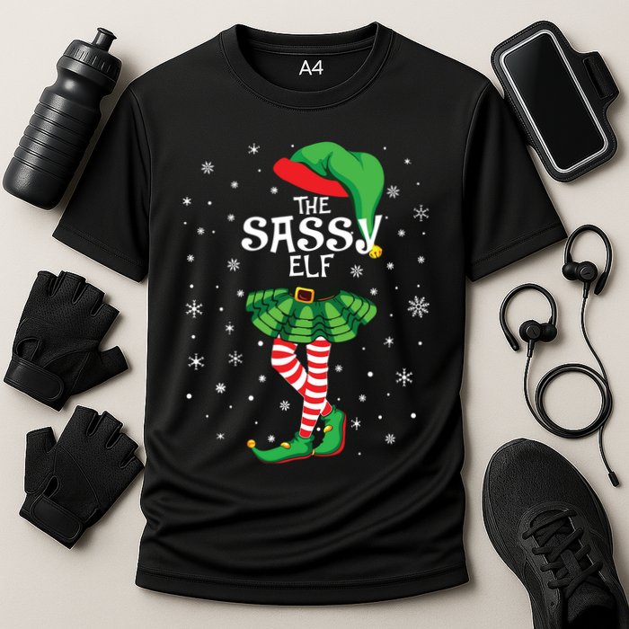 The Sassy Elf Funny Christmas Cooling Performance Crew T-Shirt