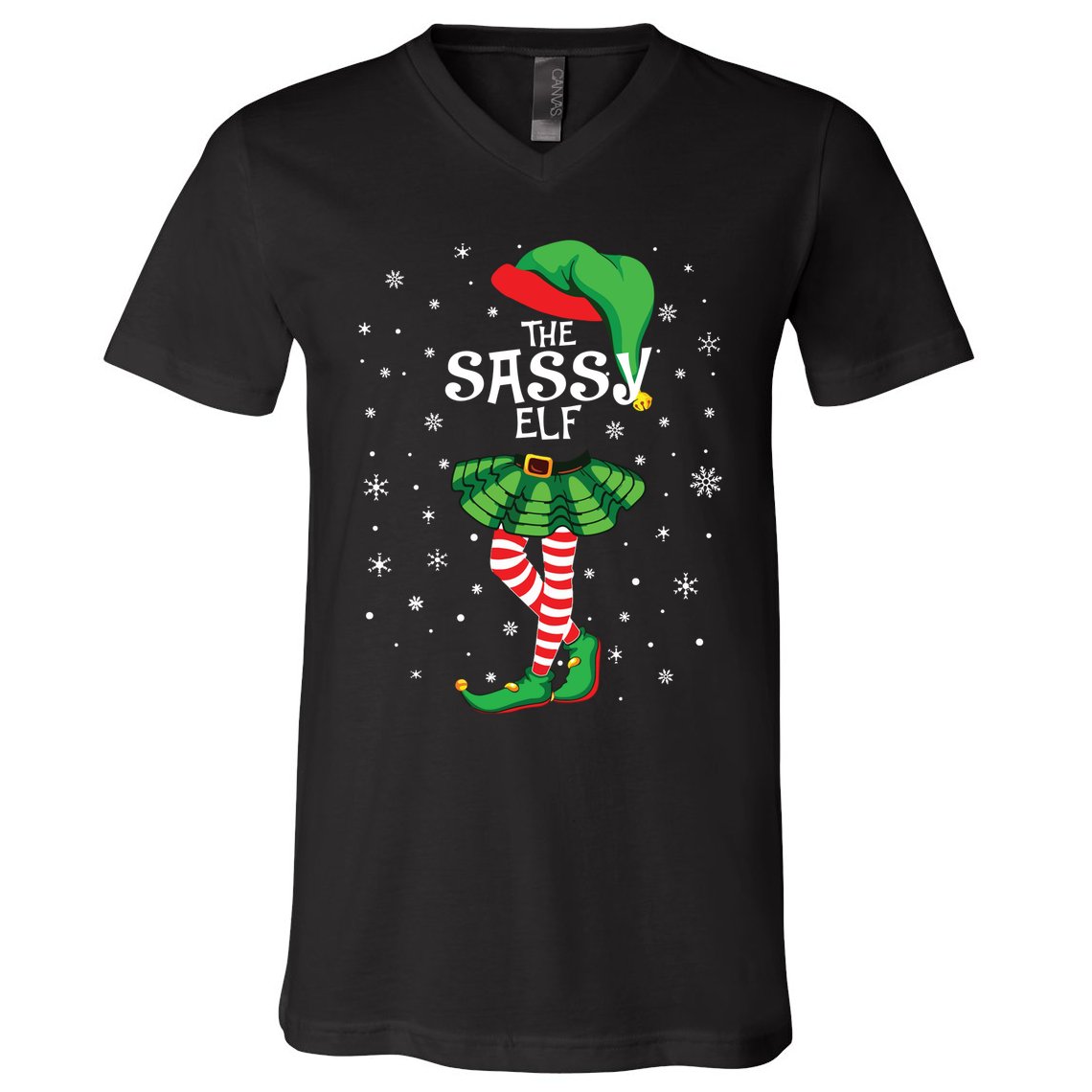 The Sassy Elf Funny Christmas V-Neck T-Shirt