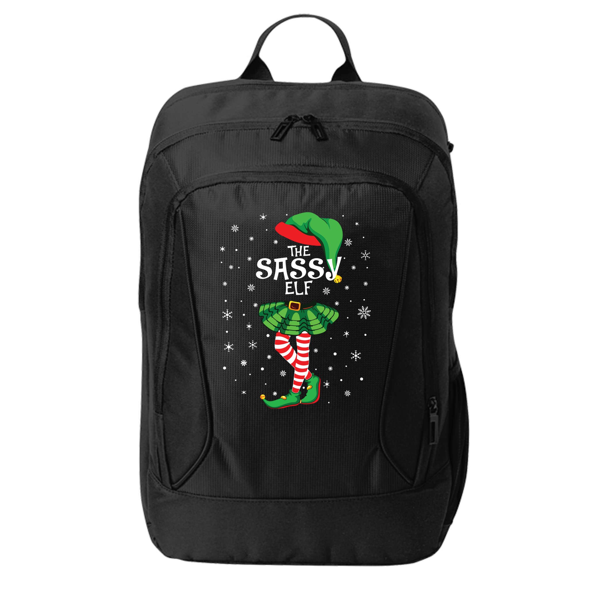 The Sassy Elf Funny Christmas City Backpack