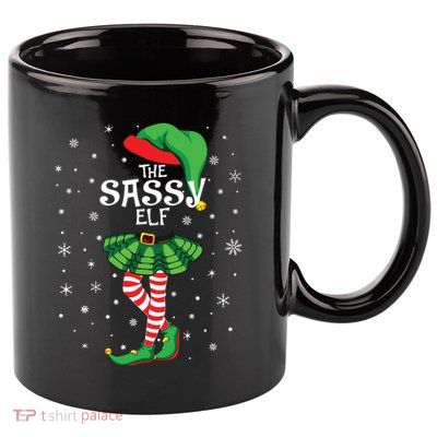 The Sassy Elf Funny Christmas 11oz C Handle Ceramic Mug